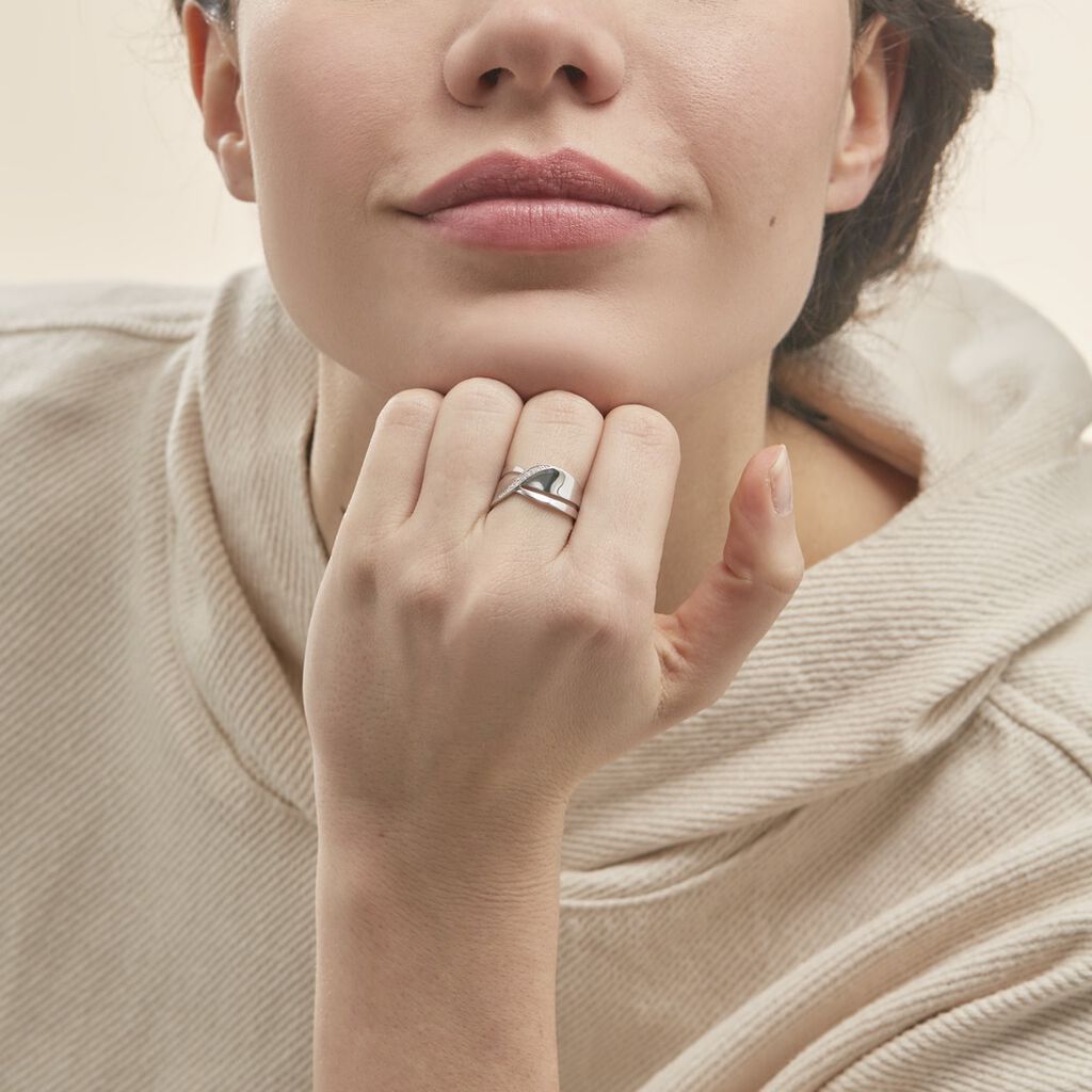 Bague Camomille Or Blanc Diamant