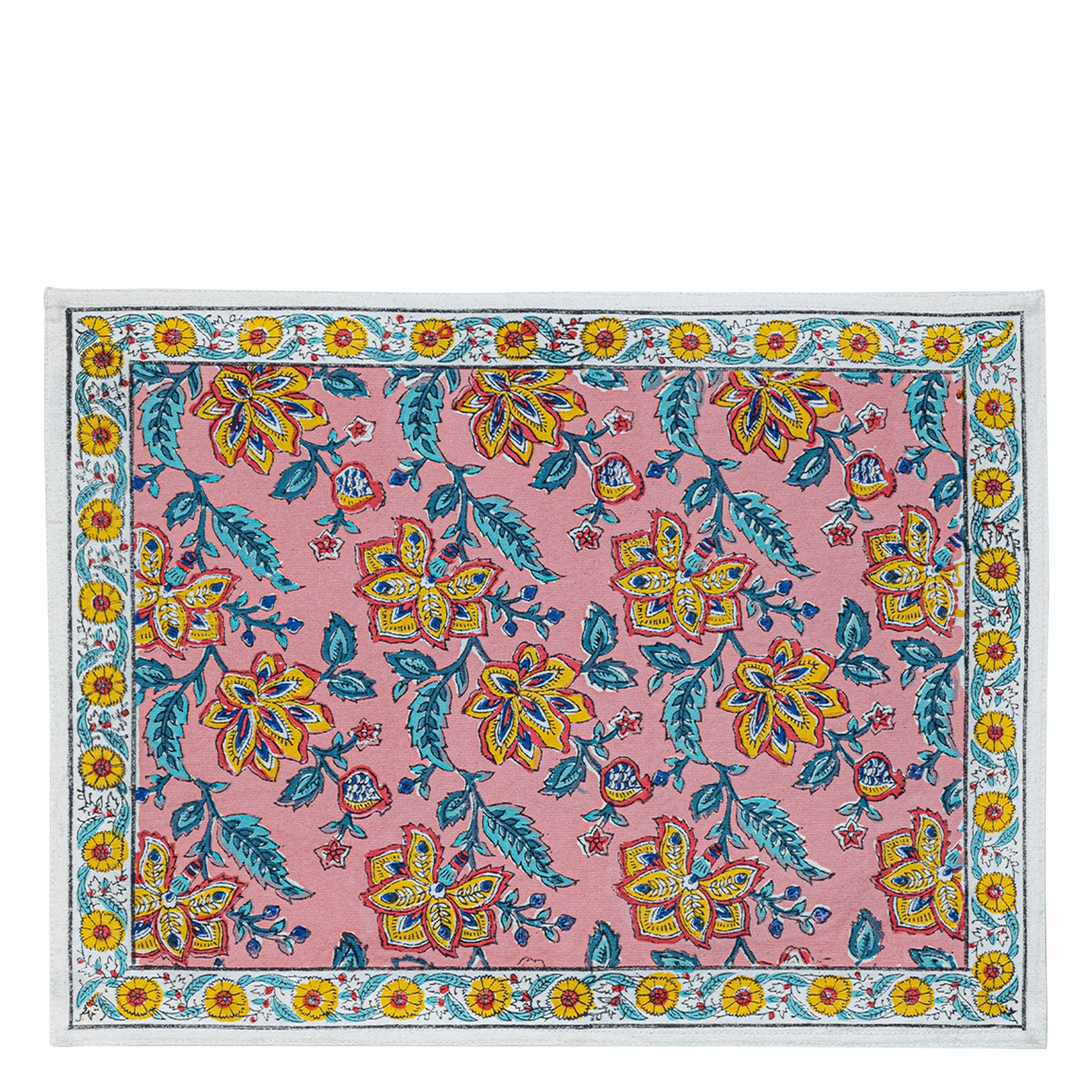 RANG-TM - Set de table imprimé fleuri en coton| Multicolore