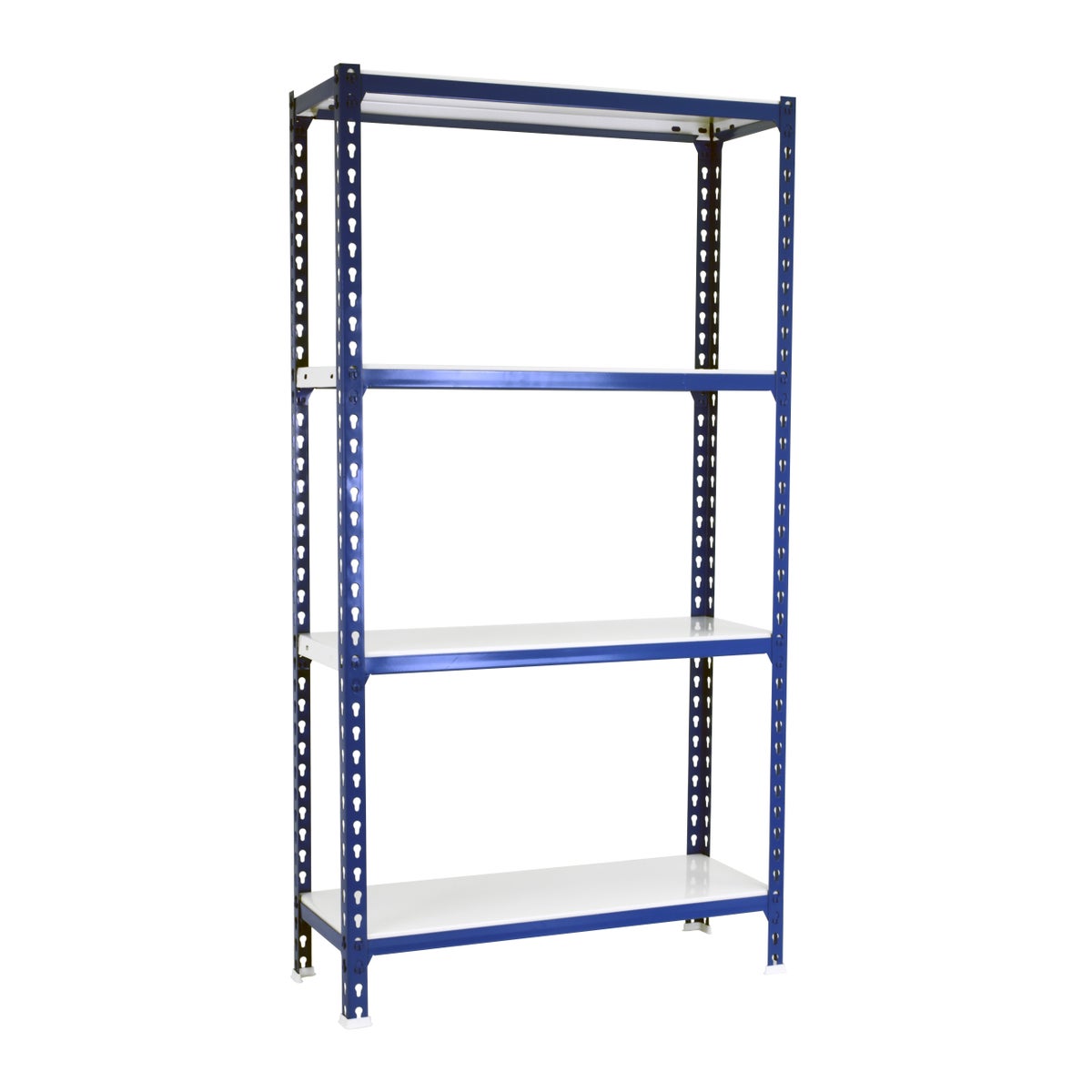 PROREGAL Heavy-Duty Plankkast Midden Metaal Shark HxBxD 150 x 80 x 50 cm Plank Draagvermogen 180 kg Blauw-Wit