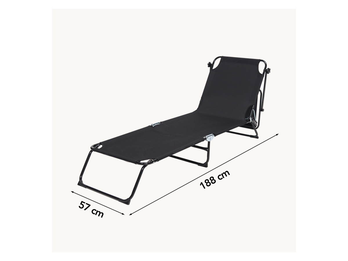 Infinity goods set van 2 opvouwbare ligbedden - Black