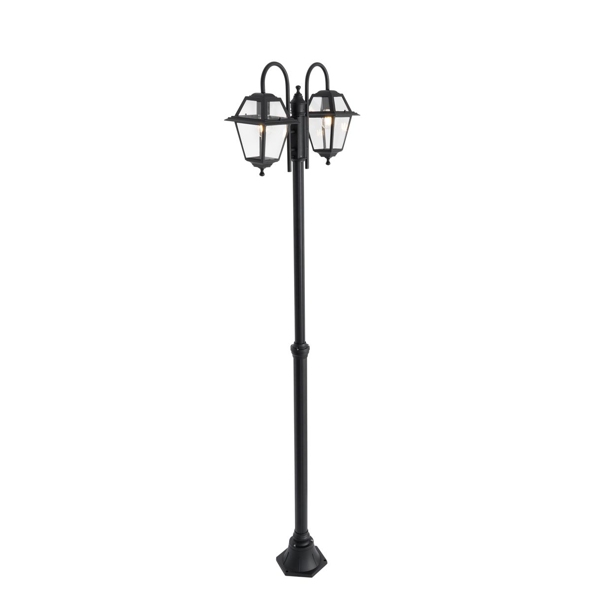 Klassieke buiten lantaarn zwart 235 cm 2-lichts IP44 - Berta