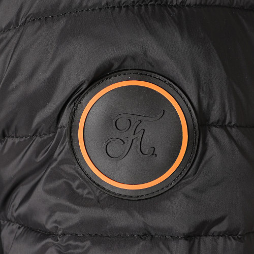 Doudoune Capuche Premium Tech Fourrure Noir Orange