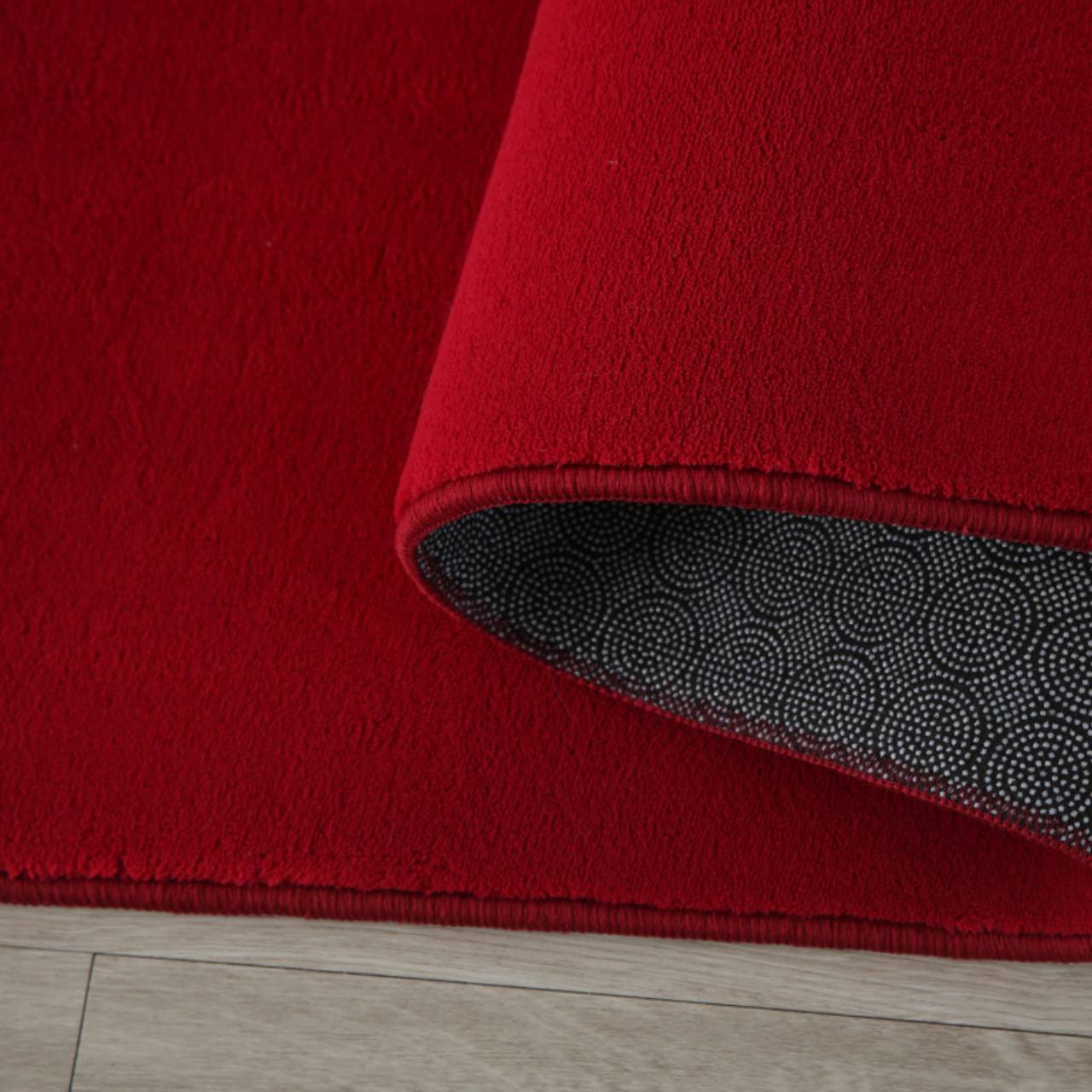 Waschbarer Teppich Wohnzimmer, Kurzflor rutschfest Flauschig Weich, Einfarbig, Felloptik, Super Soft