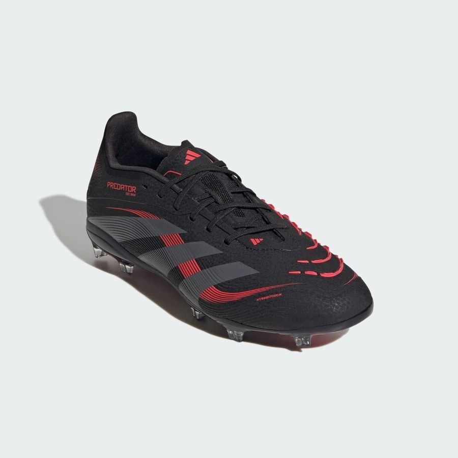 adidas Predator Elite FG Stealth Victory - Noir/Gris/Lucid Red Enfant