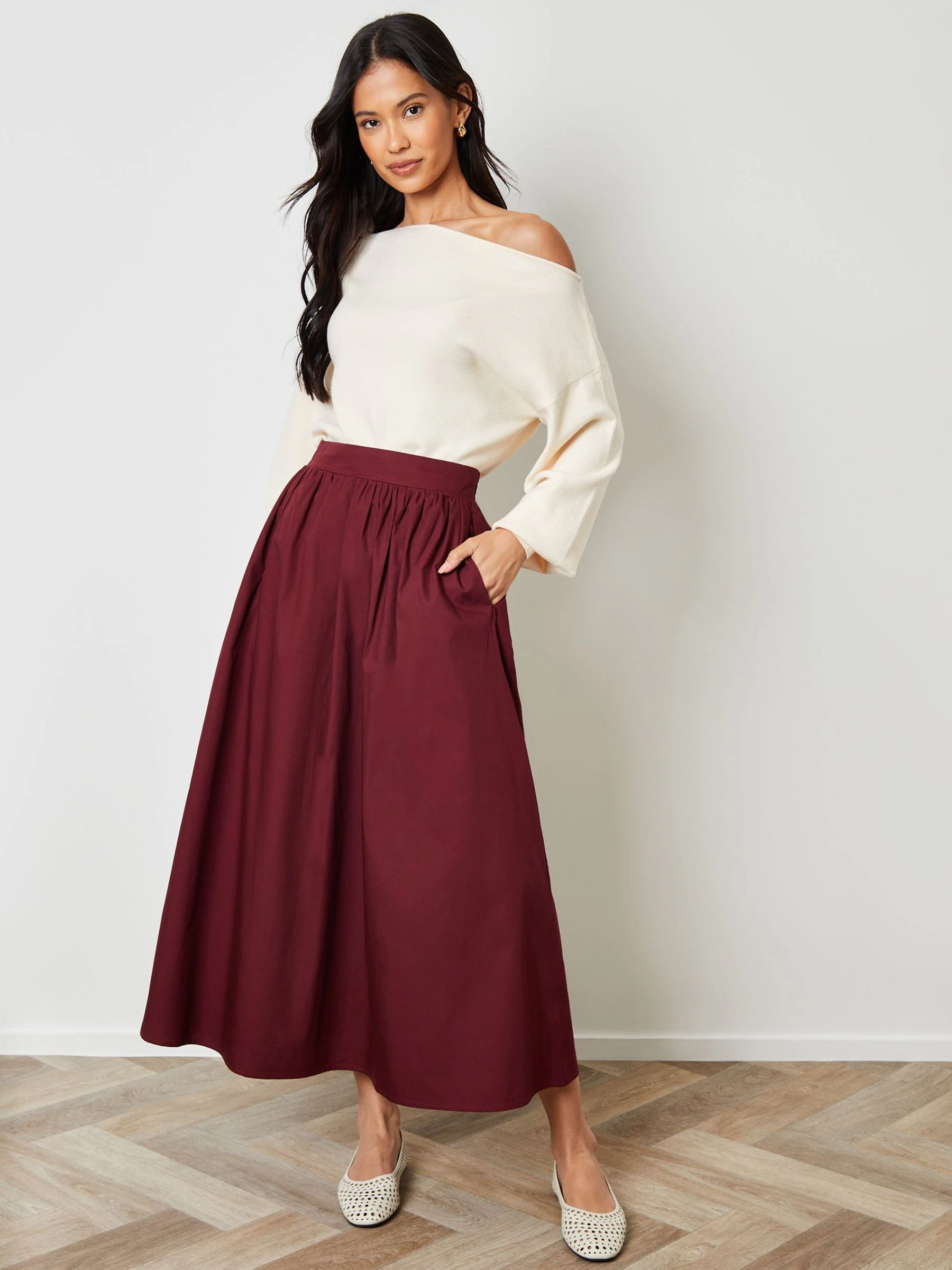 Rood - Threadbare Midi rok met zakken