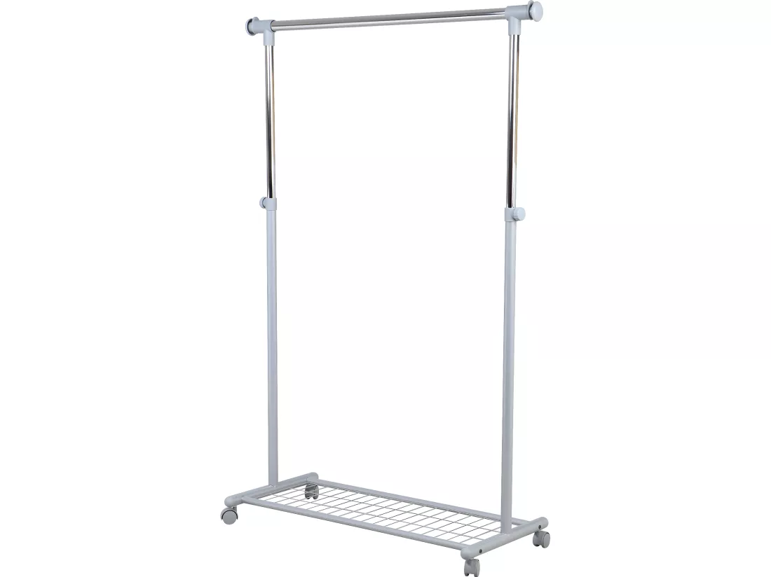 Portant simple en métal coloris gris clair - 95 x 105 x 44 cm