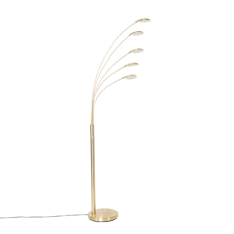 Design vloerlamp messing incl. LED 5-lichts - Sixties Trento