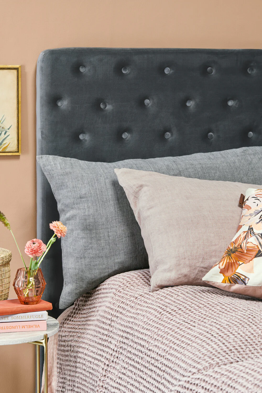 Cozy Living  Maria velvet sengegavl, Cole - 130x180 cm.