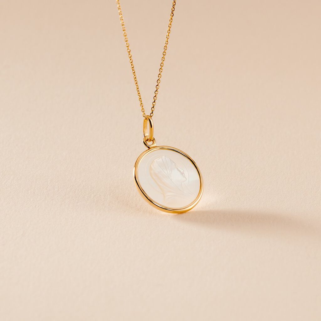 Pendentif Marie Or Jaune Nacre