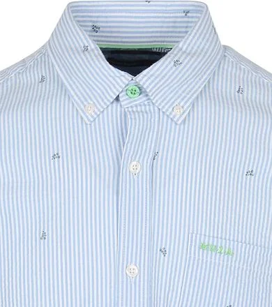 NZA Overhemd Julius Print Blauw 25BN552-1675 kopen