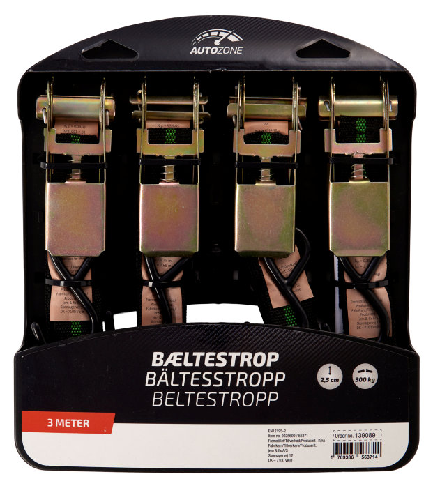 Bæltestropper 300 cm 4 stk. - Autozone