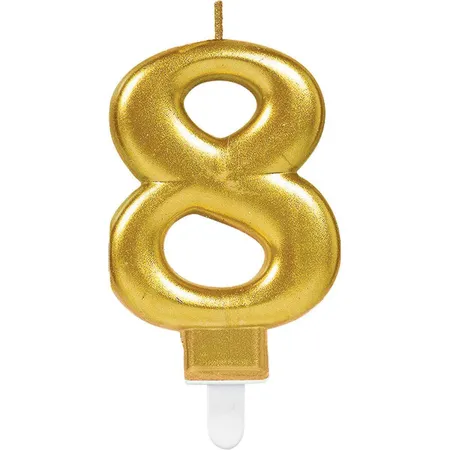 amscan Zahlenkerze 8 Sparkling Celebrations gold