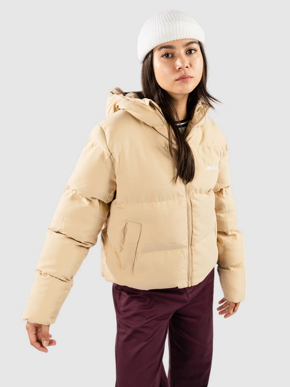 Santa Cruz Strip Logo Quilted Jacket beige