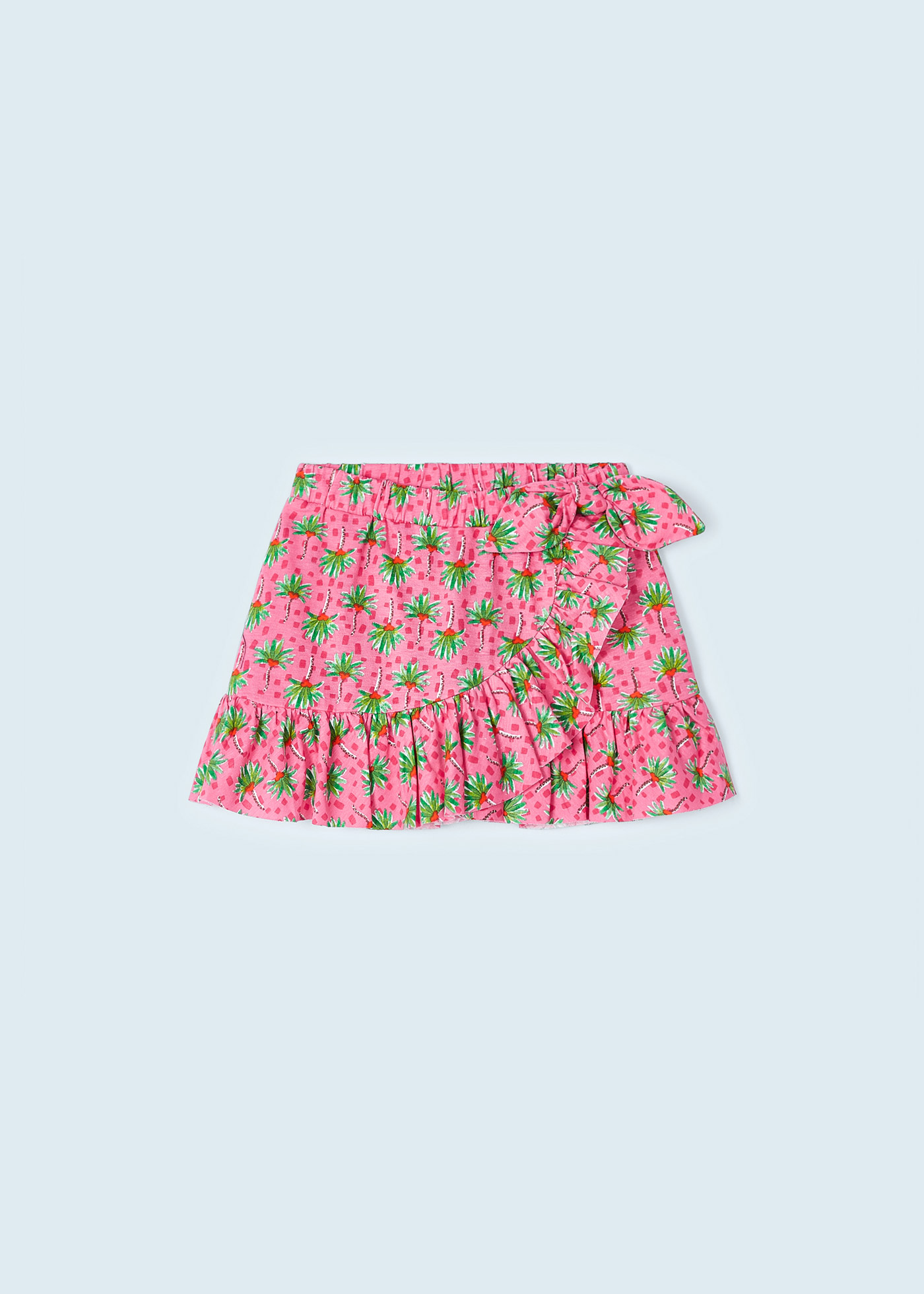 Saia sarongue estampada em algodão sustentável para meninas