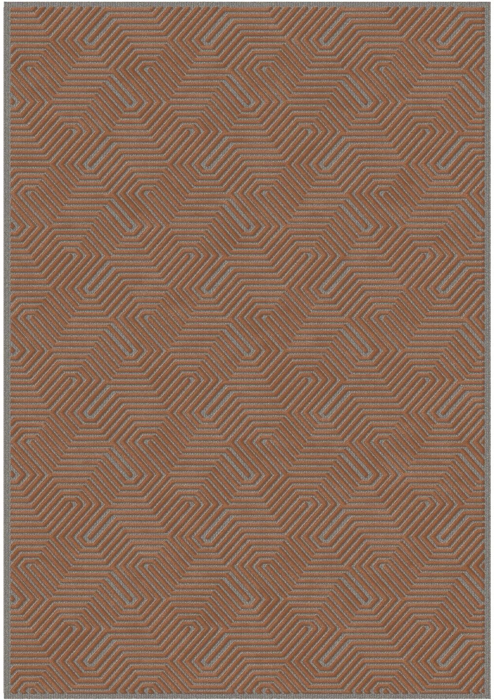 Vloerkleed 923 Anthracite Cognac Graphix  | Brinker