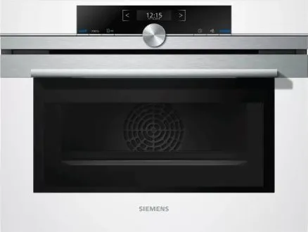 Siemens iQ700 CM633GBW1 - Kombinationsovn - til indbygning - niche - bredde: 56 cm - dybde: 55 cm - højde: 45 cm - hvid