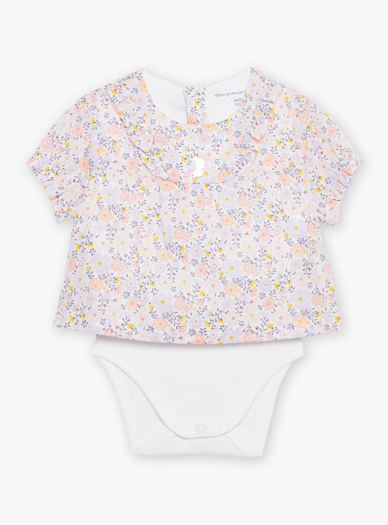 Body, bloomer et bandeau lilas à imprimé fleurs