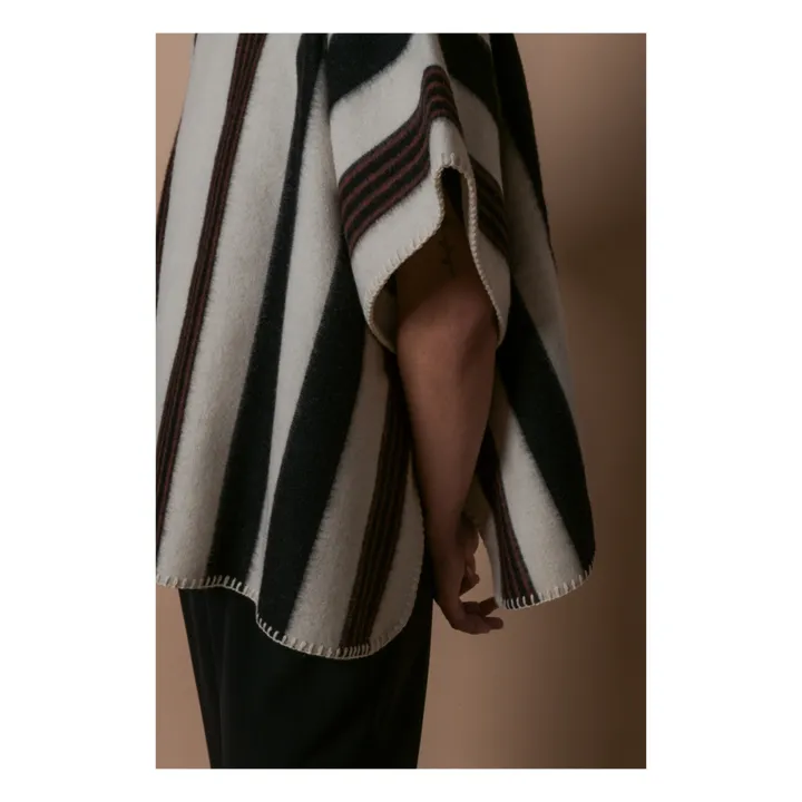 La Méricaine Poncho Long Blackfeet Laine Recyclée | Ecru