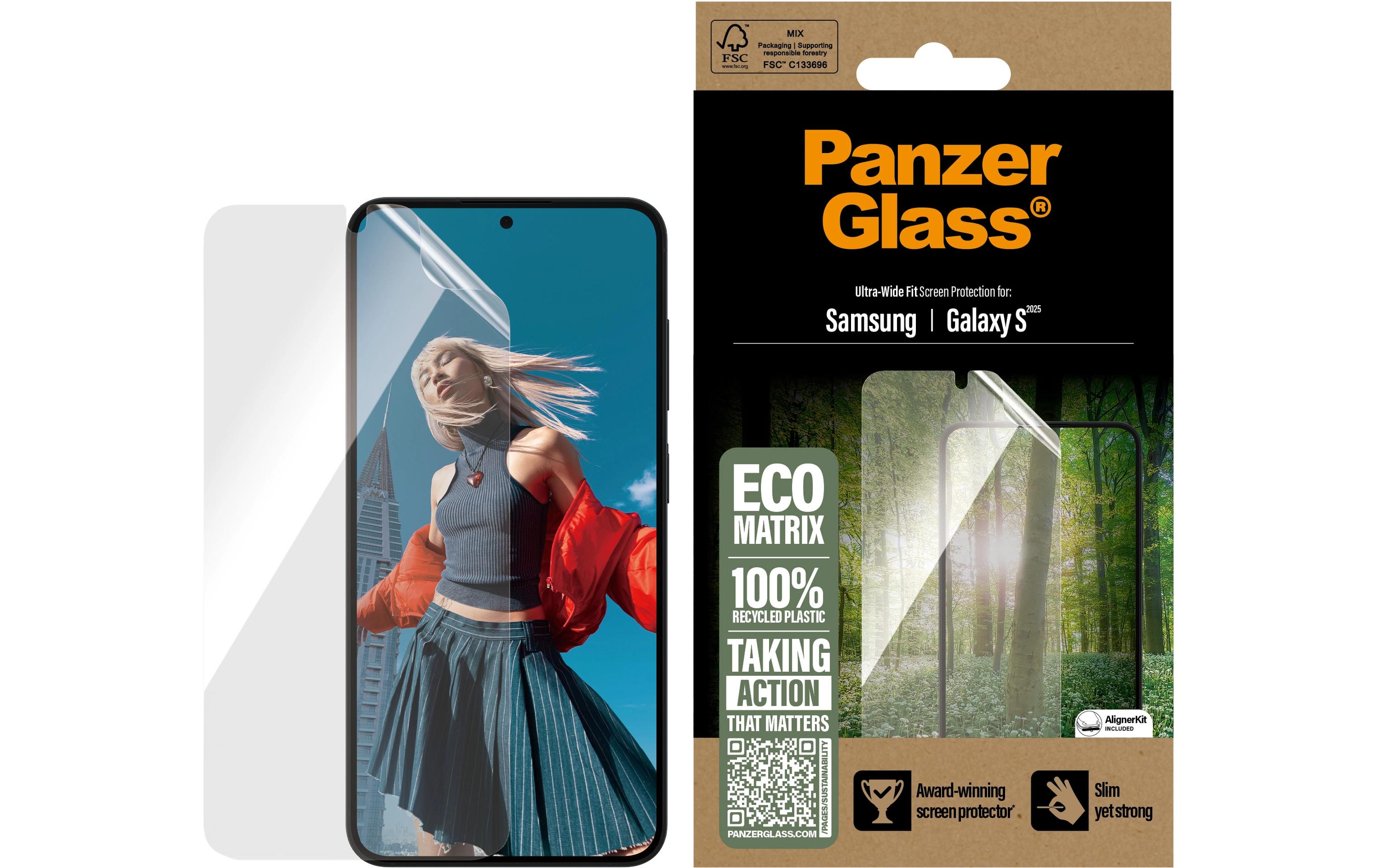 Displayschutz Ultra Wide Fit Eco Matrix Galaxy S25Display-Schutzfolie für das Samsung Galaxy S25 mit Applicator