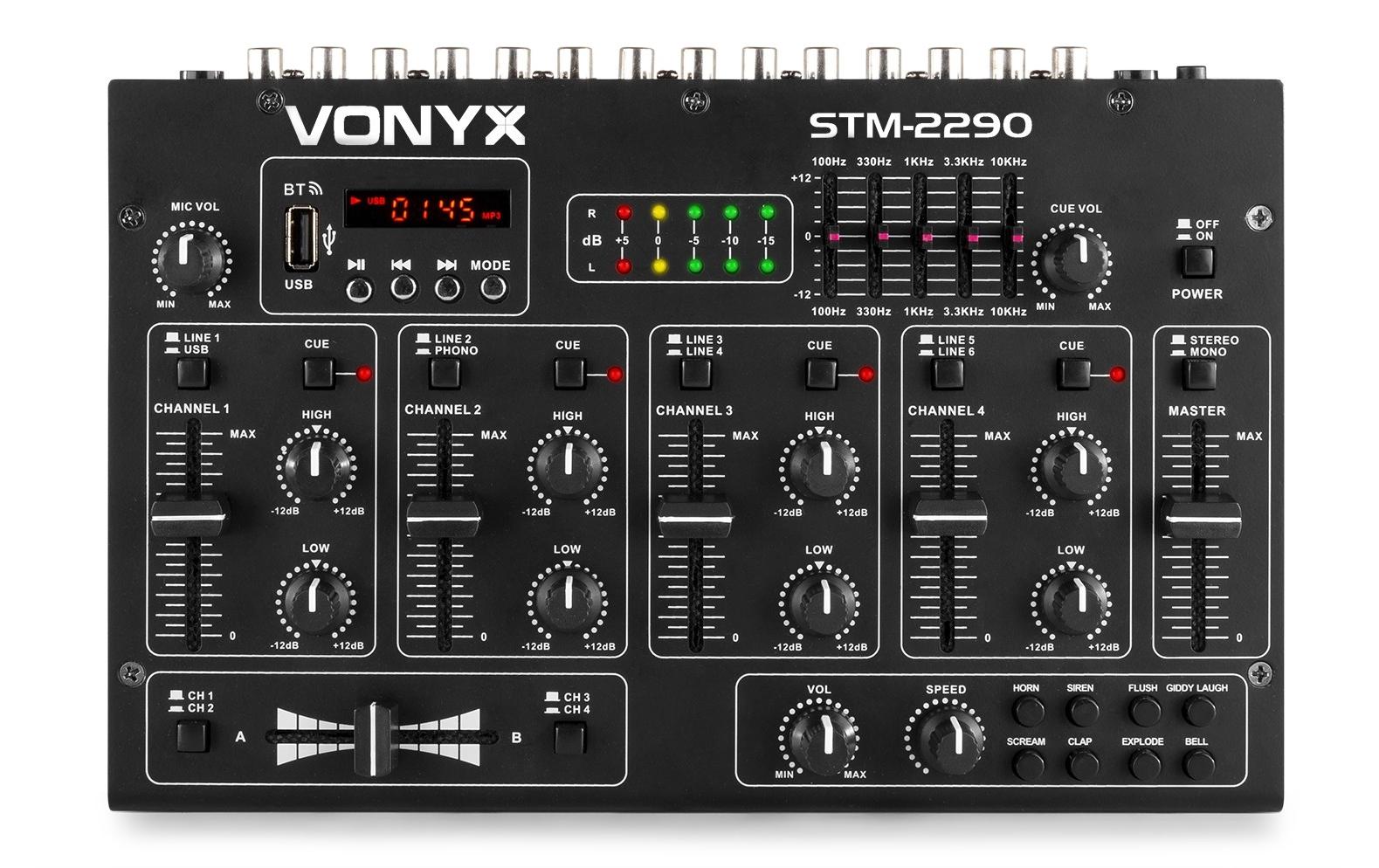 DJ-Mixer STM-2290<br>8-Kanal Mischpult mit Sound-Effekten