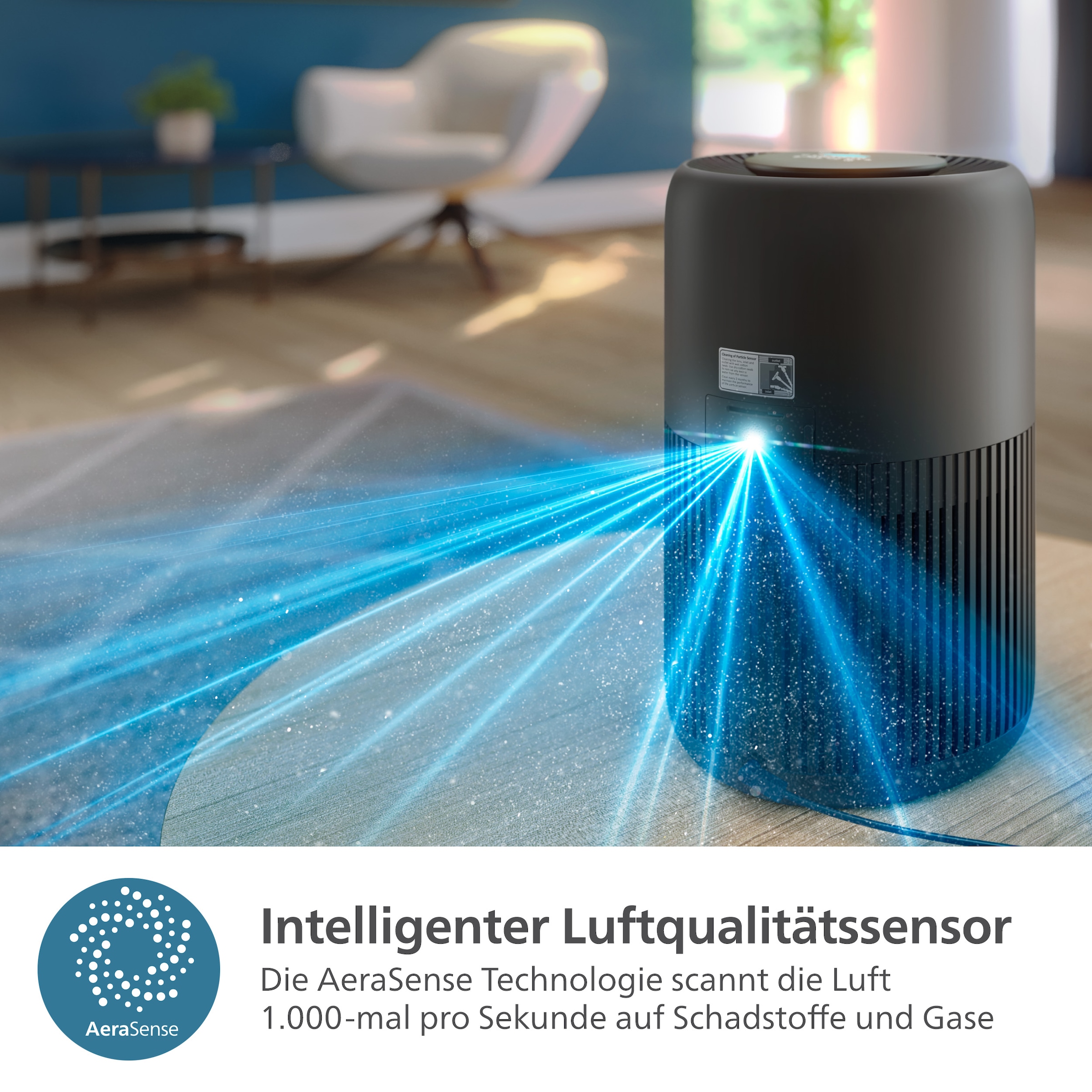 Philips Luftreiniger »AC0951/13 PureProtect Mini 900 Series, Luftreinigungsrate 250 m³/h« für 65 qm Räume 3-Schichten-HEPA-Filtersystem, leise