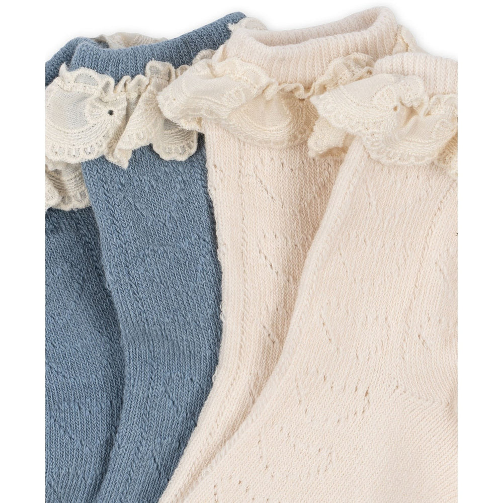 Køb Konges Sløjd Blue Mix 2 Pack Pointelle Strømper