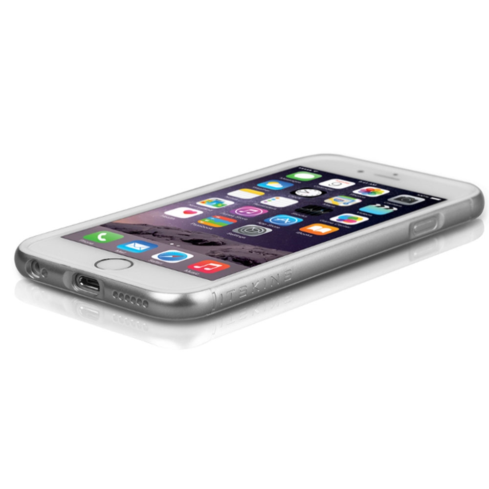 iPhone 6 / 6S Hybrid Gummi Bumper mit Tasten - Silber