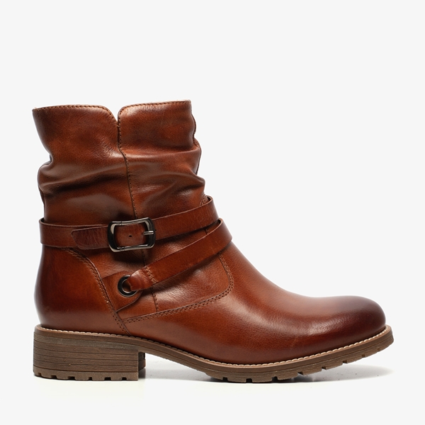 Hush Puppies gevoerde leren dames enkellaarsjes