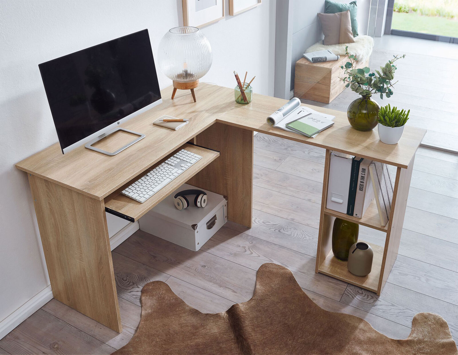 Winkelschreibtisch 120 x 140 cm braun