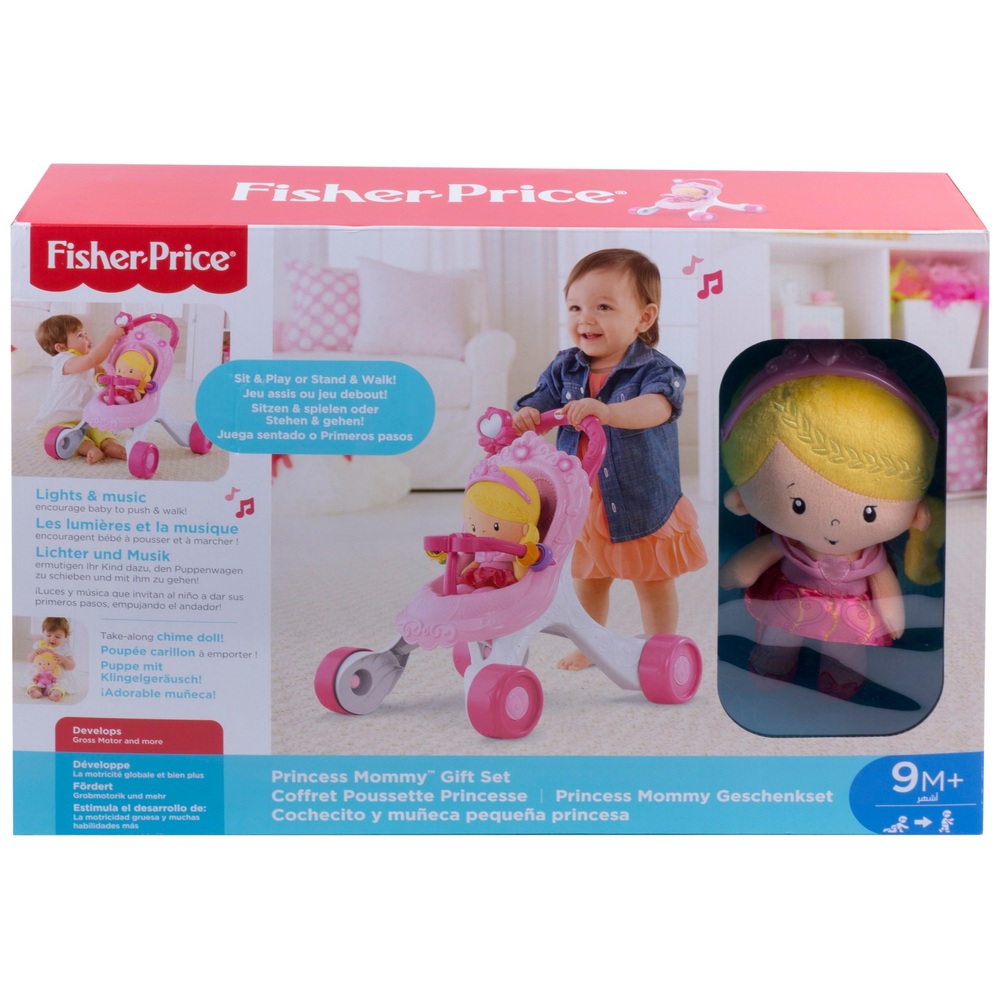Fisher-Price Prinzessinnen-Lauflernhilfe und Puppen-Geschenkset