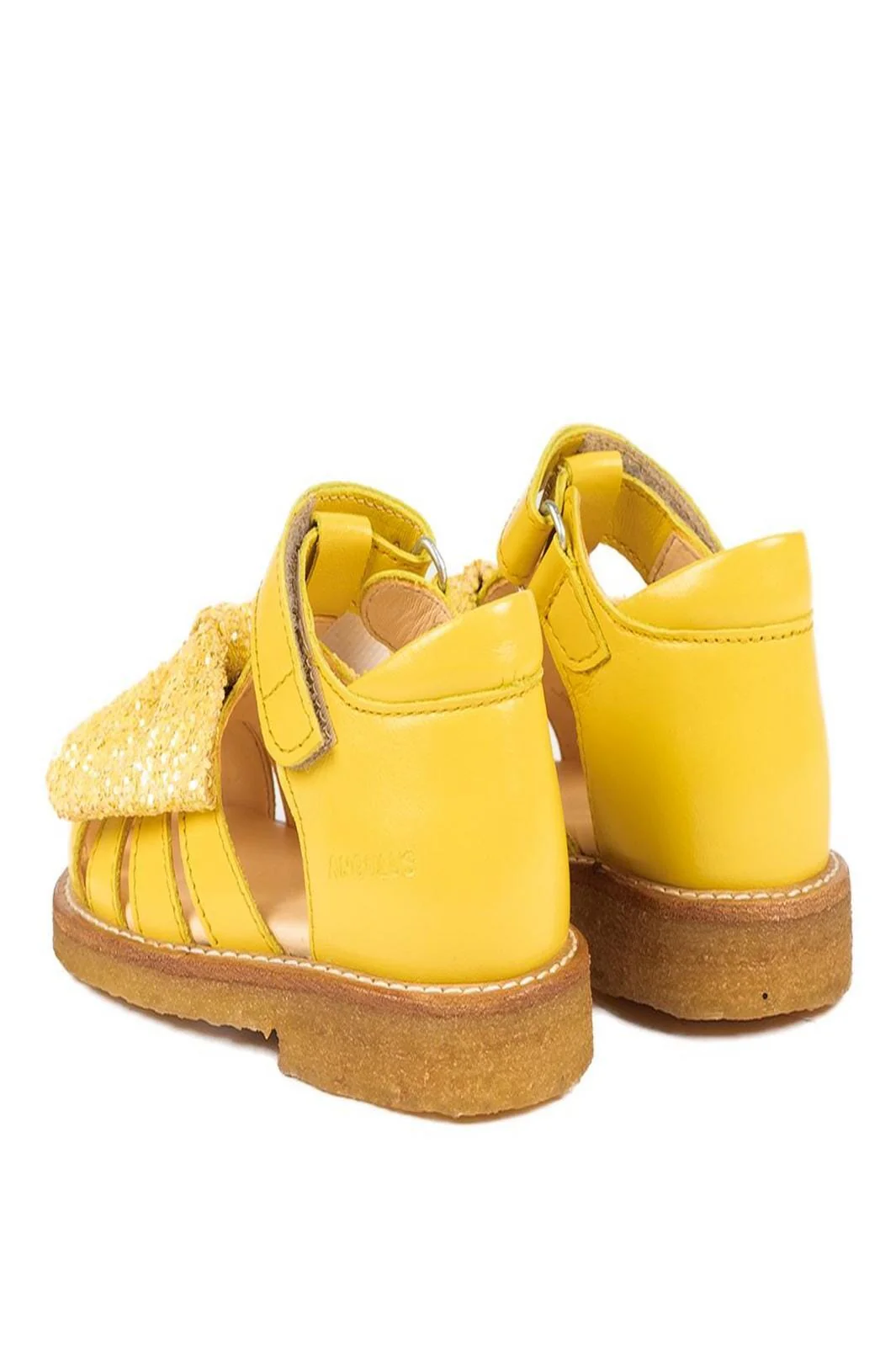 Angulus Begynder sandal med glittersløjfe og velcrolukning
