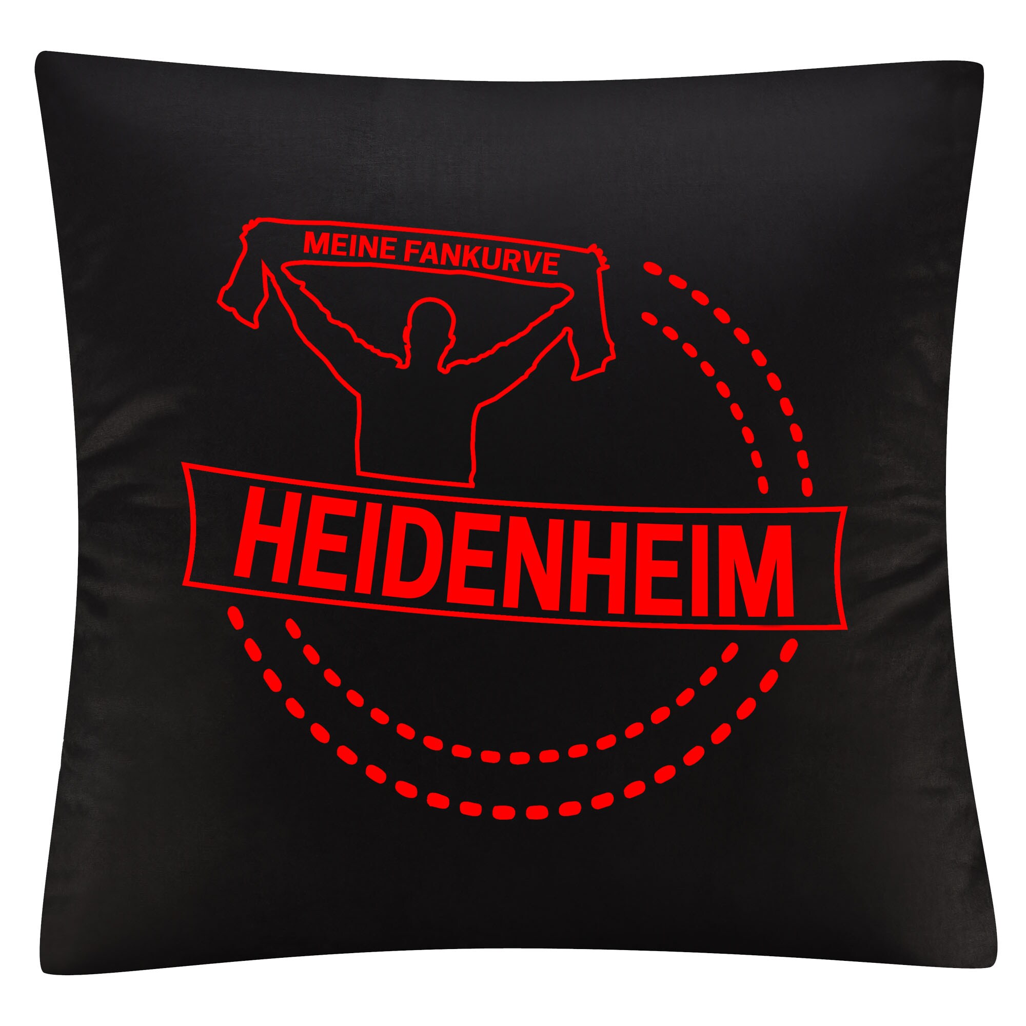 multifanshop® Kissenbezug - Heidenheim - Meine Fankurve - Druck rot