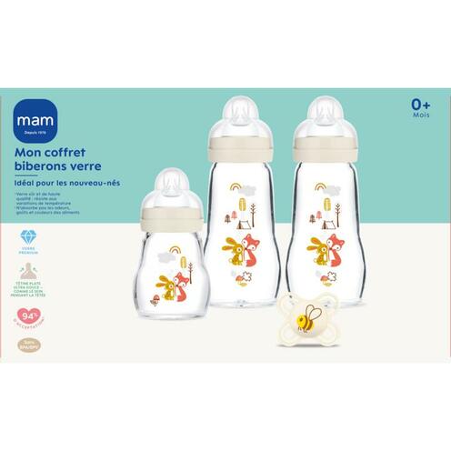 Coffret Biberons Verre 0-6 mois - MAM