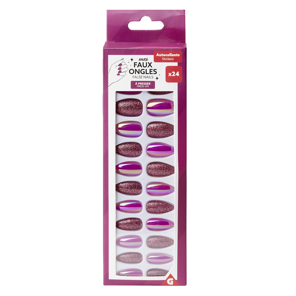 Faux ongles x24 adhésifs