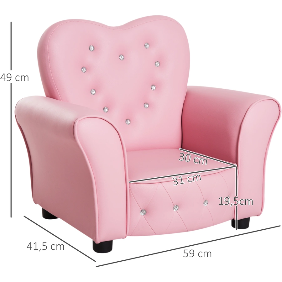 HOMCOM Kindersessel Prinzessin rosa