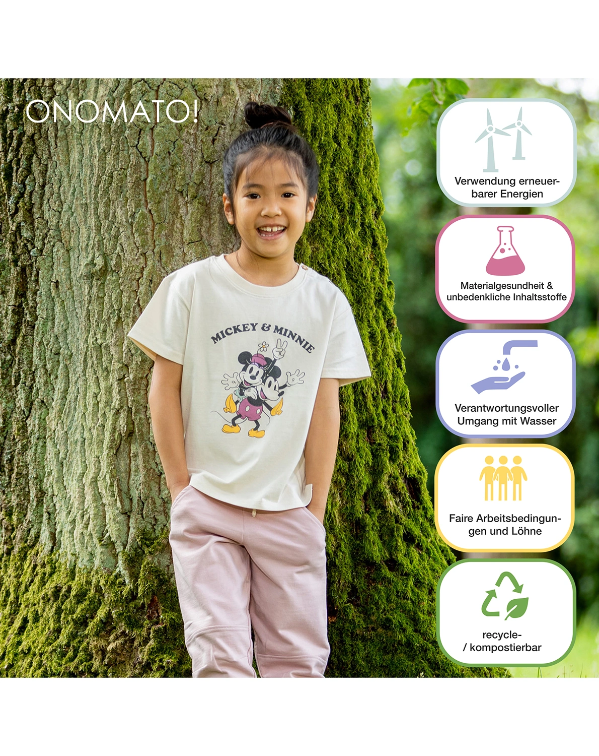 T-Shirt MICKEY & MINNIE in off white nature