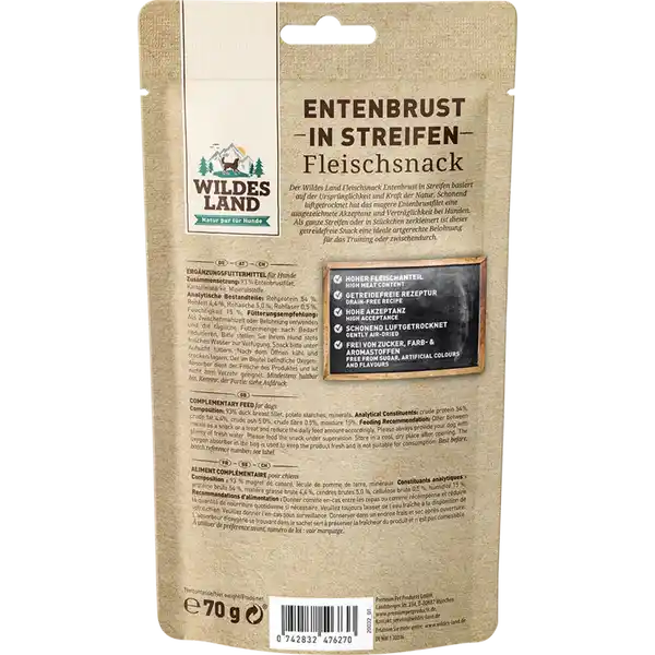 Hundesnack Entenbrust in Streifen