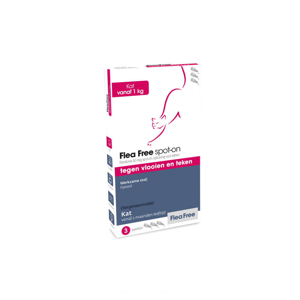 Flea Free Spot On Anti Vlooiendruppels Kat vanaf 1 kg3 pipetten