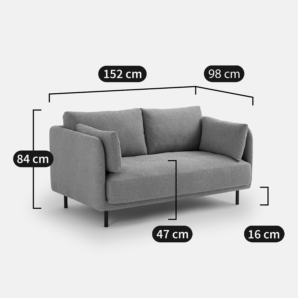 LA REDOUTE INTERIEURS<br>Sofá compacto de 2 lugares em tecido melange Victor