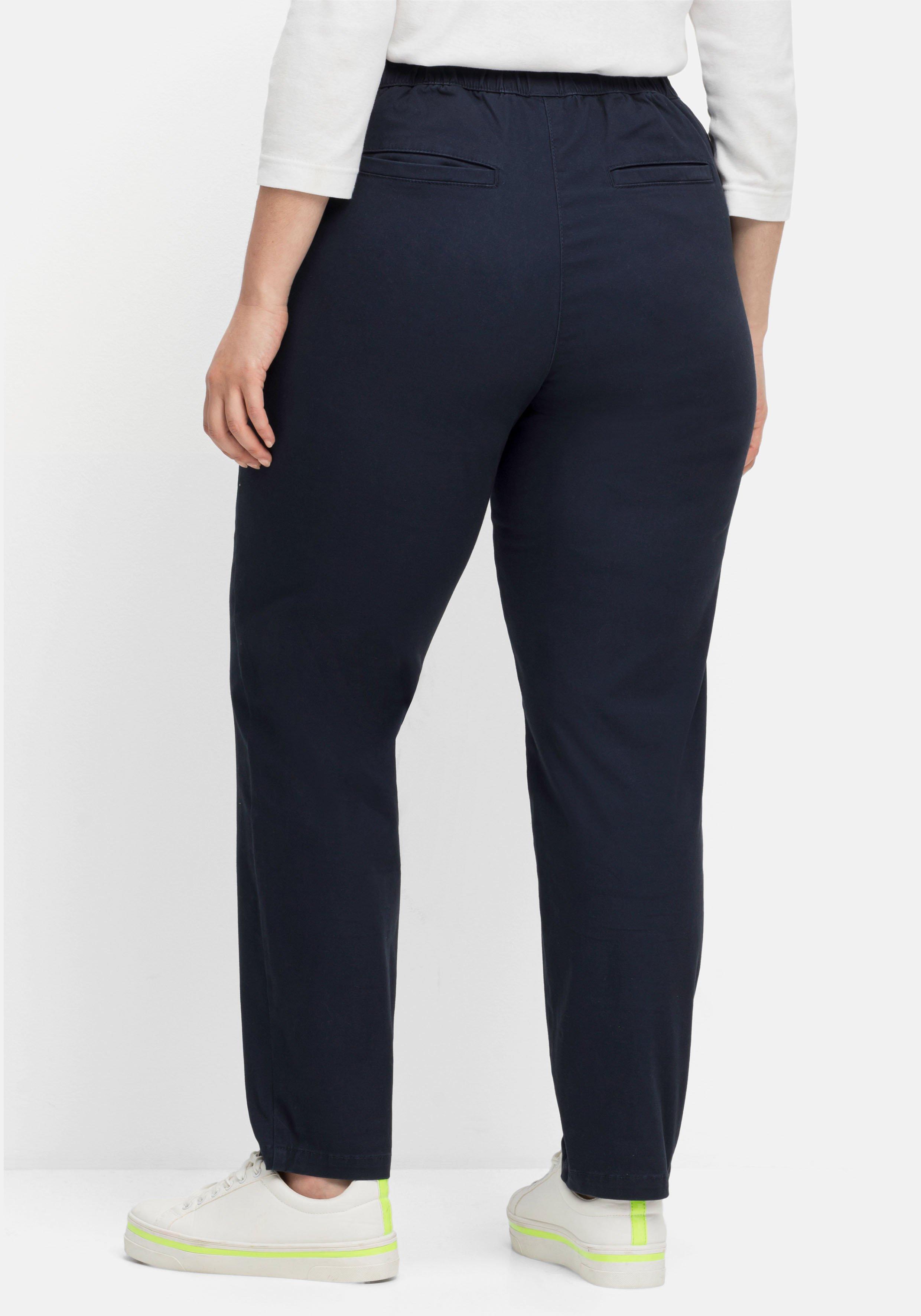 Chinohose mit Schlupfbund, aus weichem Twill