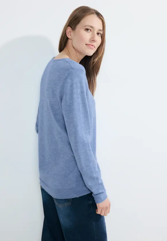 Struktur Pullover - heather real blue melange