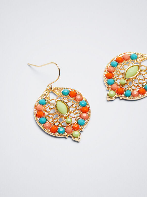 Pendientes Con Abalorios - Multicor