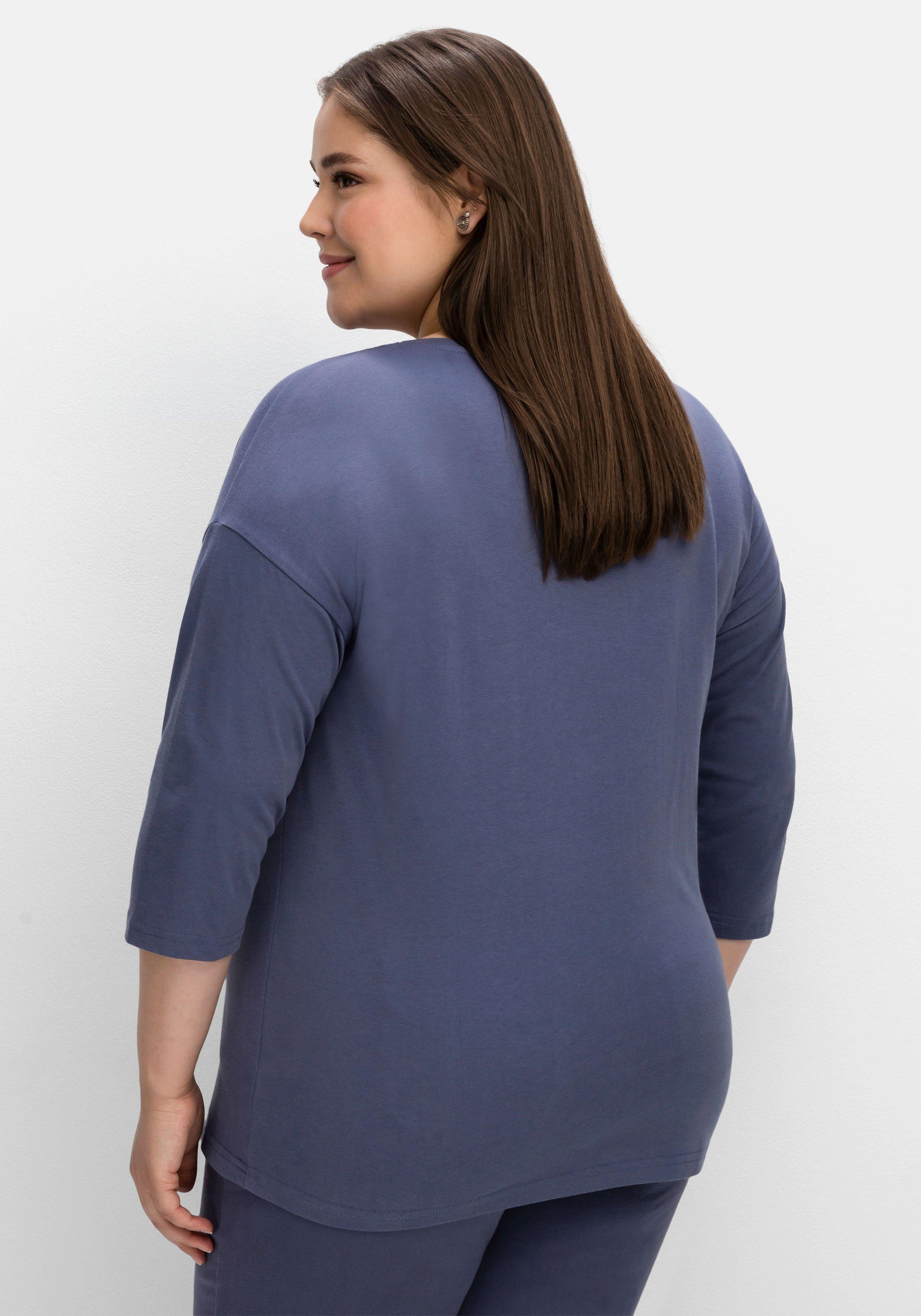 Shirt mit 3/4-Arm im Raglanschnitt und Frontdruck