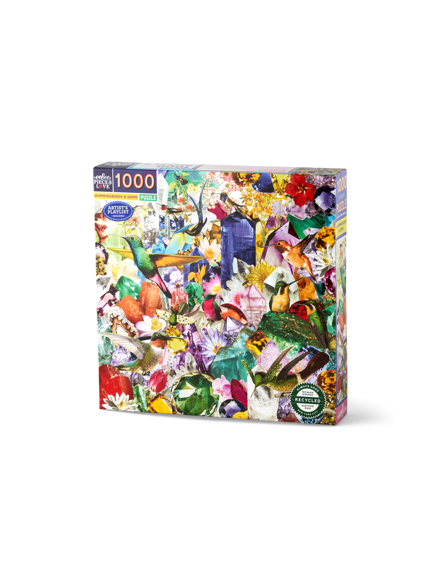 Hummingbirds and Gems puslespil 1000 brikker | Papir. 58 x 58 cm. | Multi | Eeboo