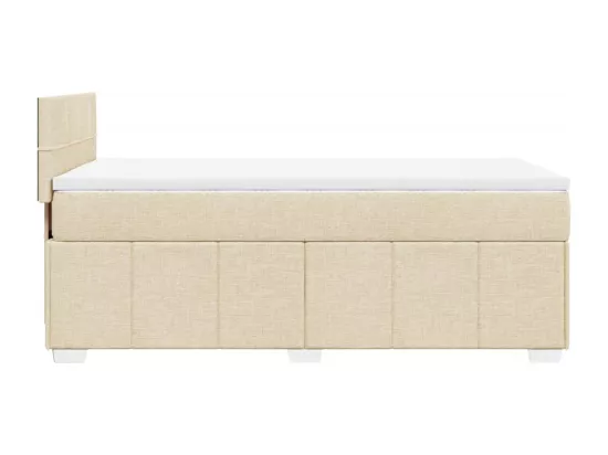 Sommier à lattes de lit et matelas Crème 90x190 cm Tissu
