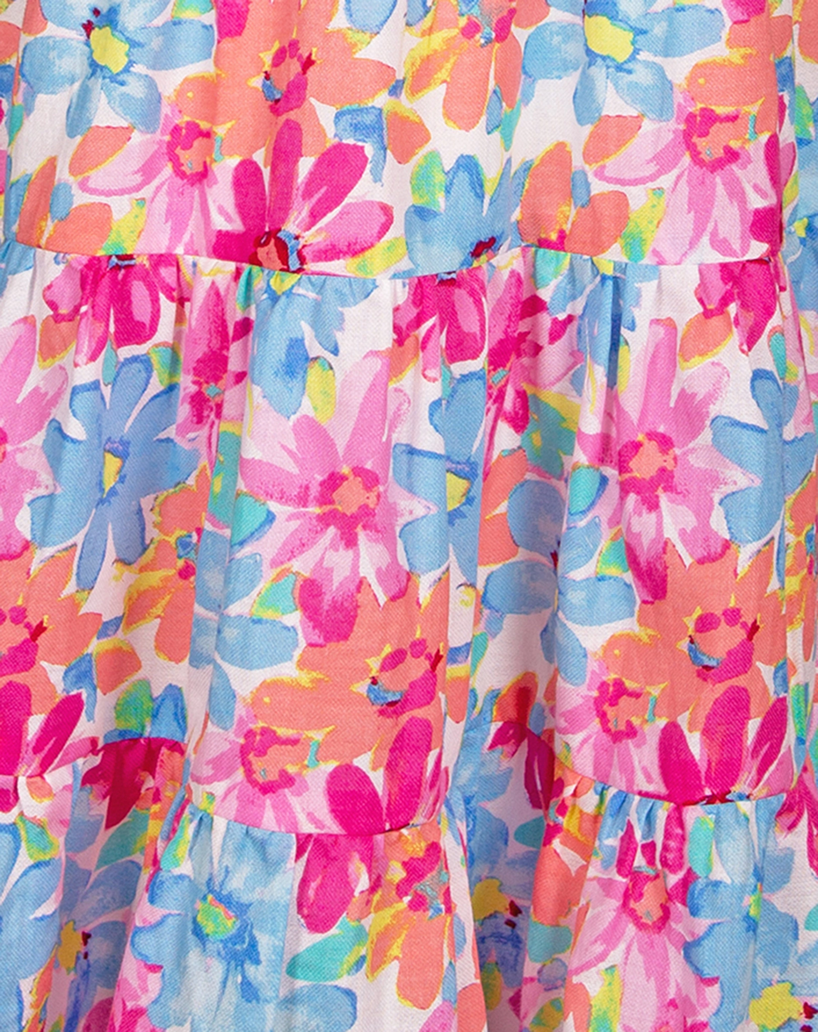 Kurzarm-Kleid FLOWERY in fuchsia