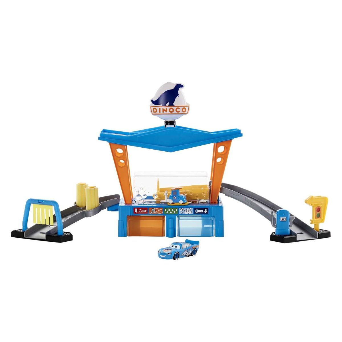 Mattel GTK91 - Disney Pixar Cars - Dinoco Autowaschanlage inkl. Fahrzeug mit Farbwechsel