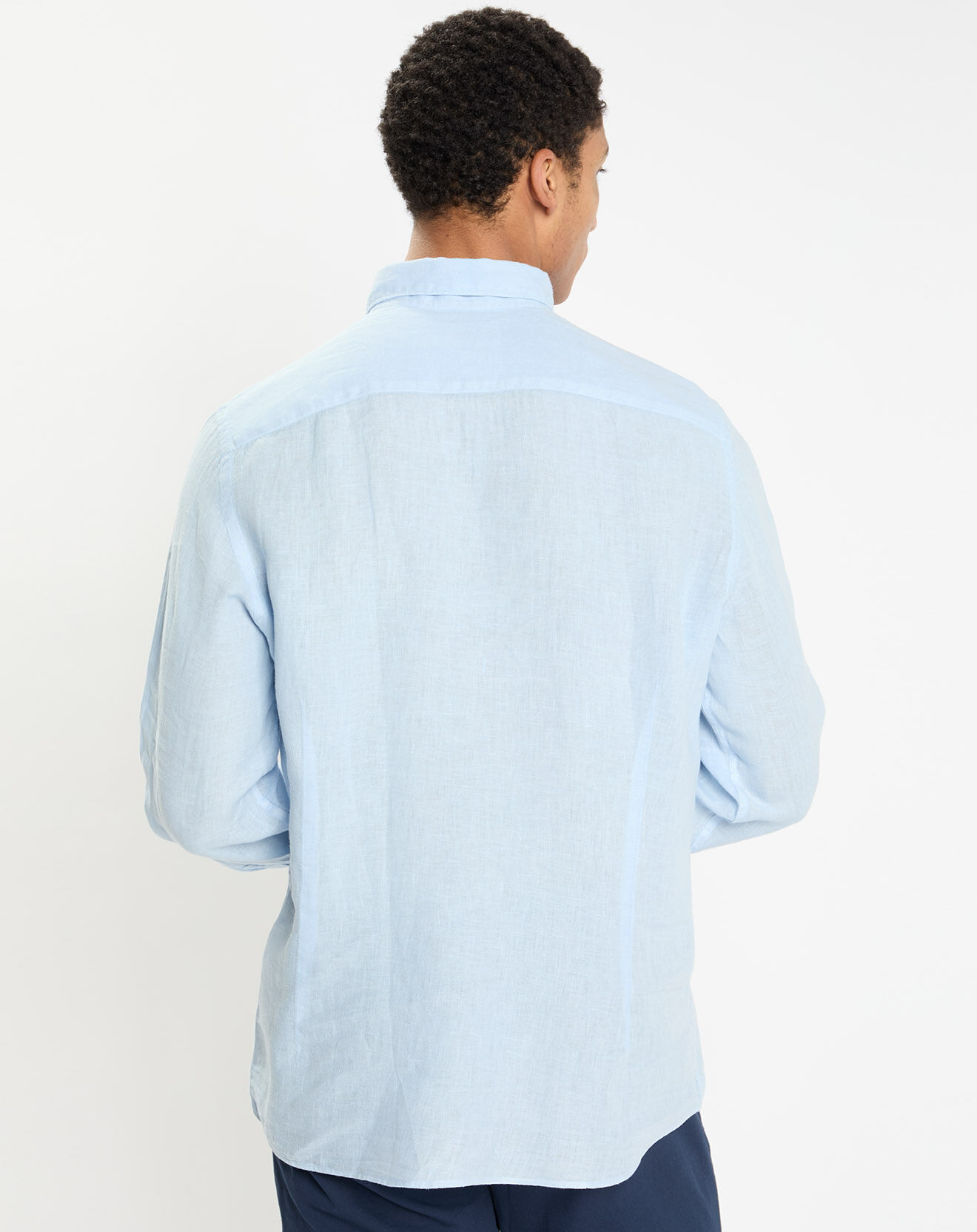 Hackett London Chemise 100% Lin Slim Fit bleu ciel