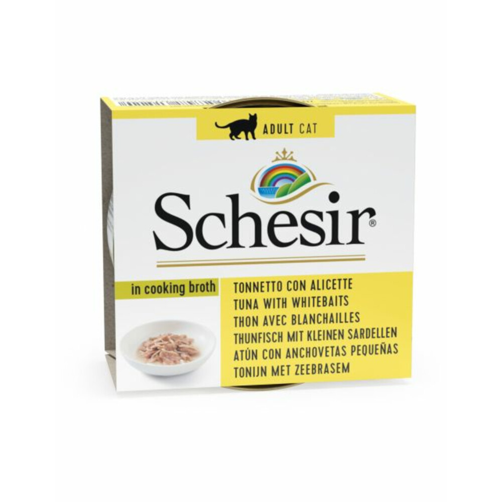 14x Schesir Kattenvoer Gekookte Tonijn en Witvis70 gr