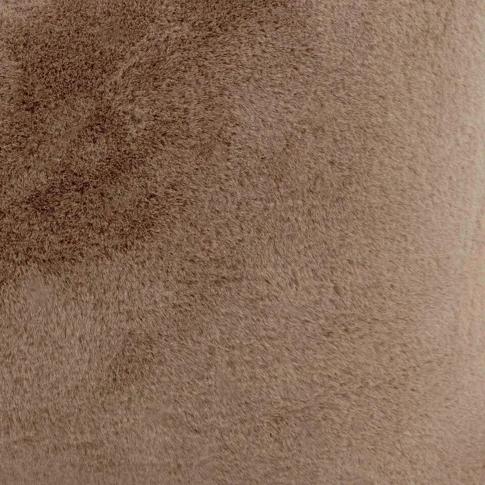 icon - Natalia XL Zitzak Fauteuil met Ronde Poef - Imitatiebont - Mocha